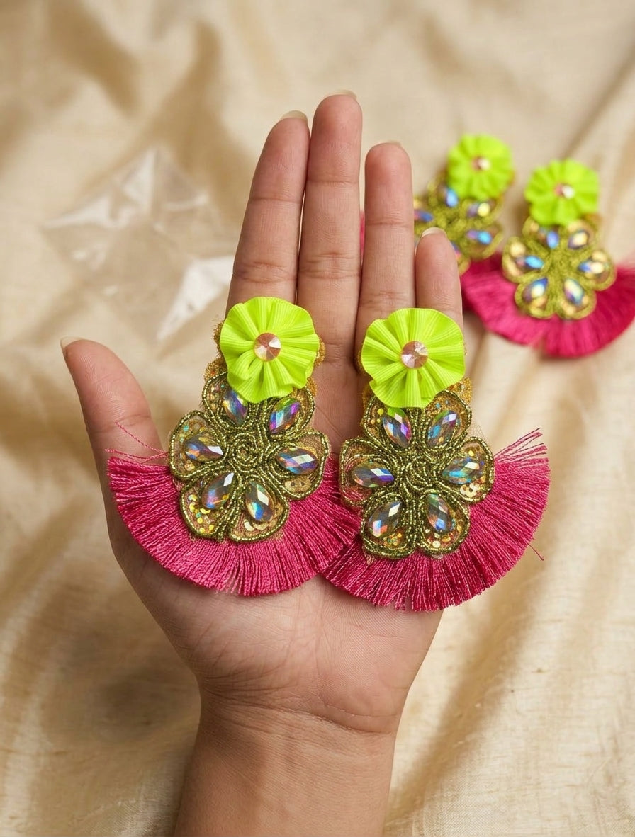 Aretes Neon/Fucsia