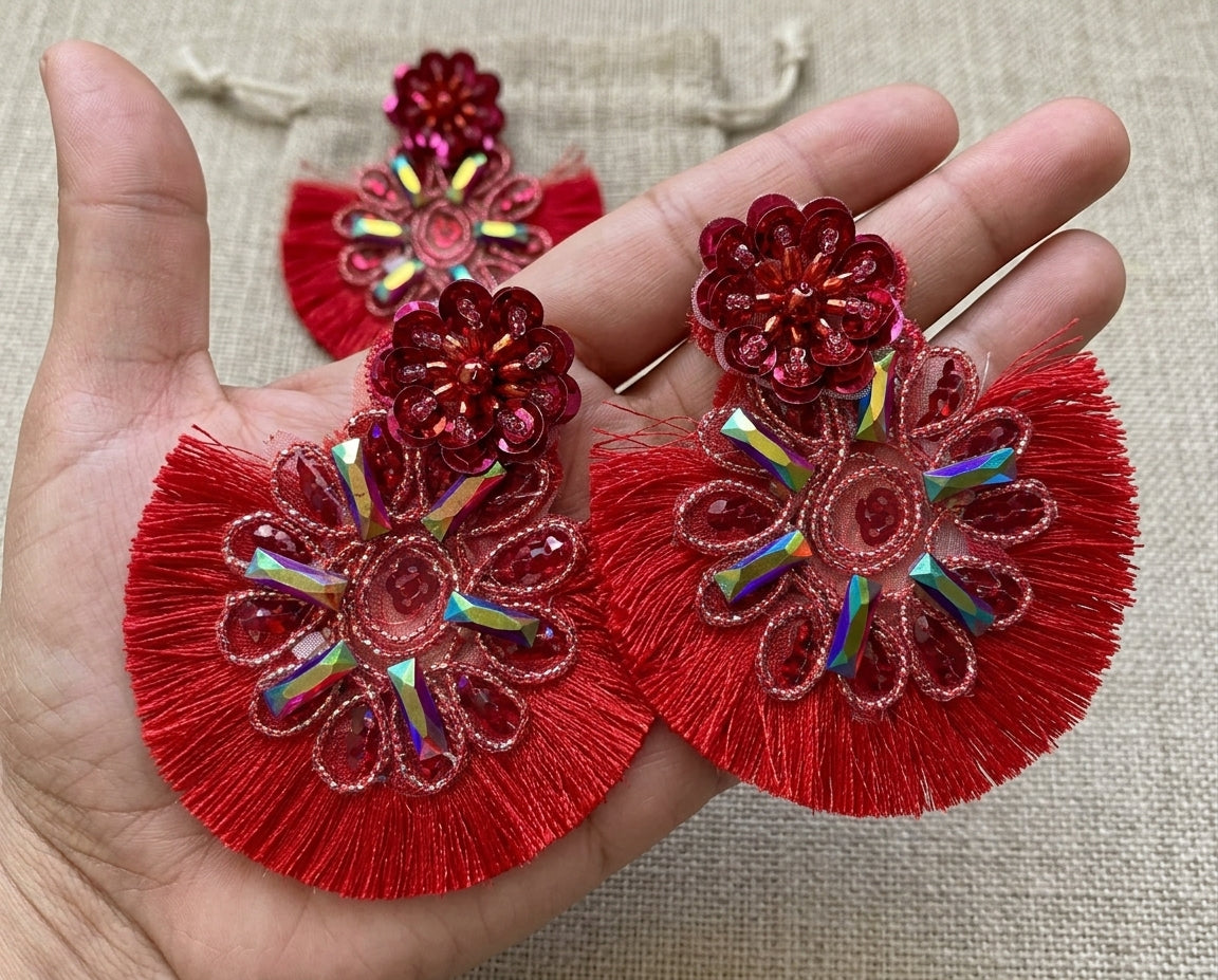 Aretes Carnavalera Rojo