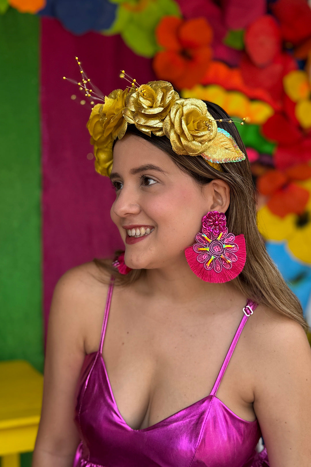 Arete Carnavalera Fucsia