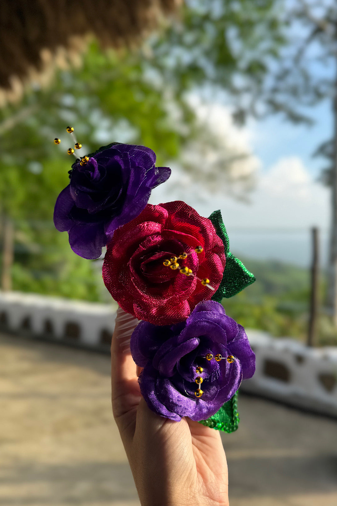 Tocado Rosa Morado
